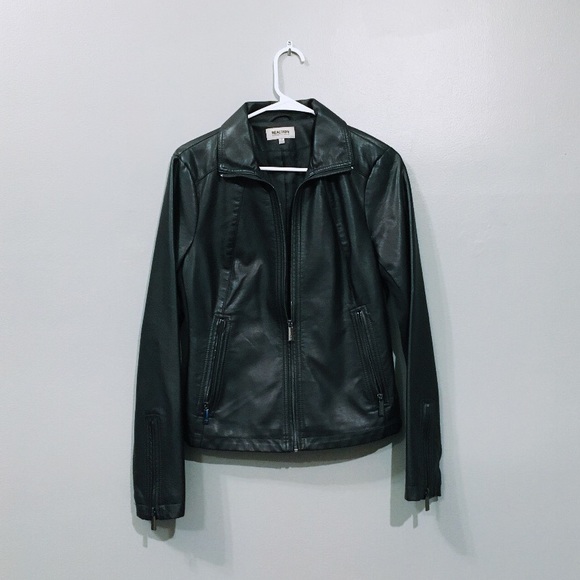 NWOT Kenneth Cole Reaction Navy Leather Jacket - Picture 3 of 8